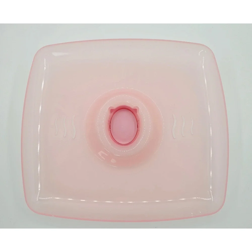 Joie Oink Oink Pig Piggy Microwave Bacon Tray with Lid Pink White Novelty